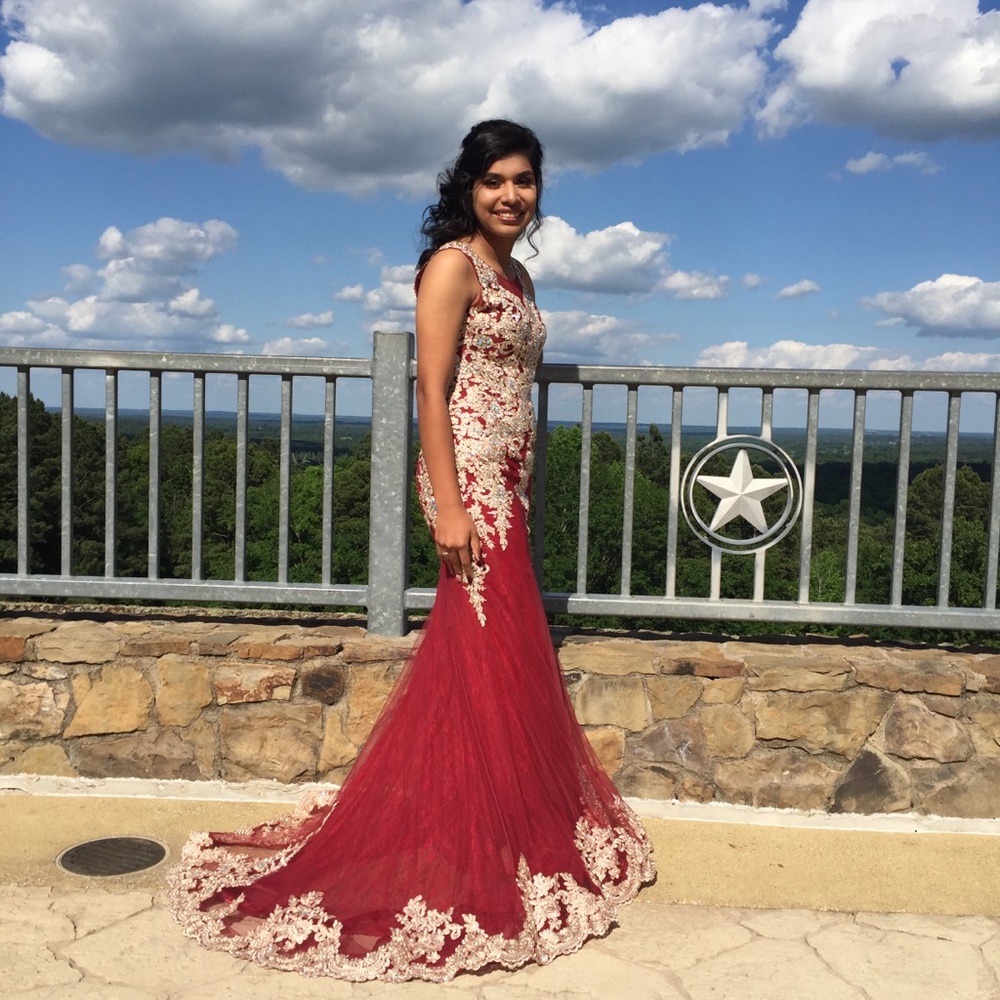 Burgundy prom dress
